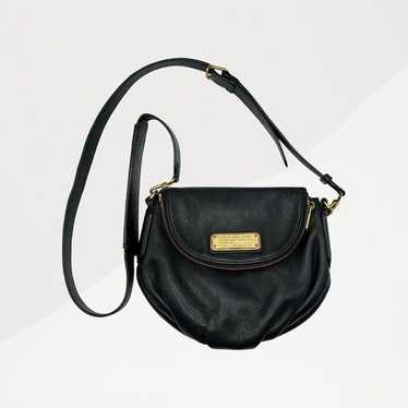 Vtg 90s Marc Jacobs Black Leather Crossbody Purse… - image 1