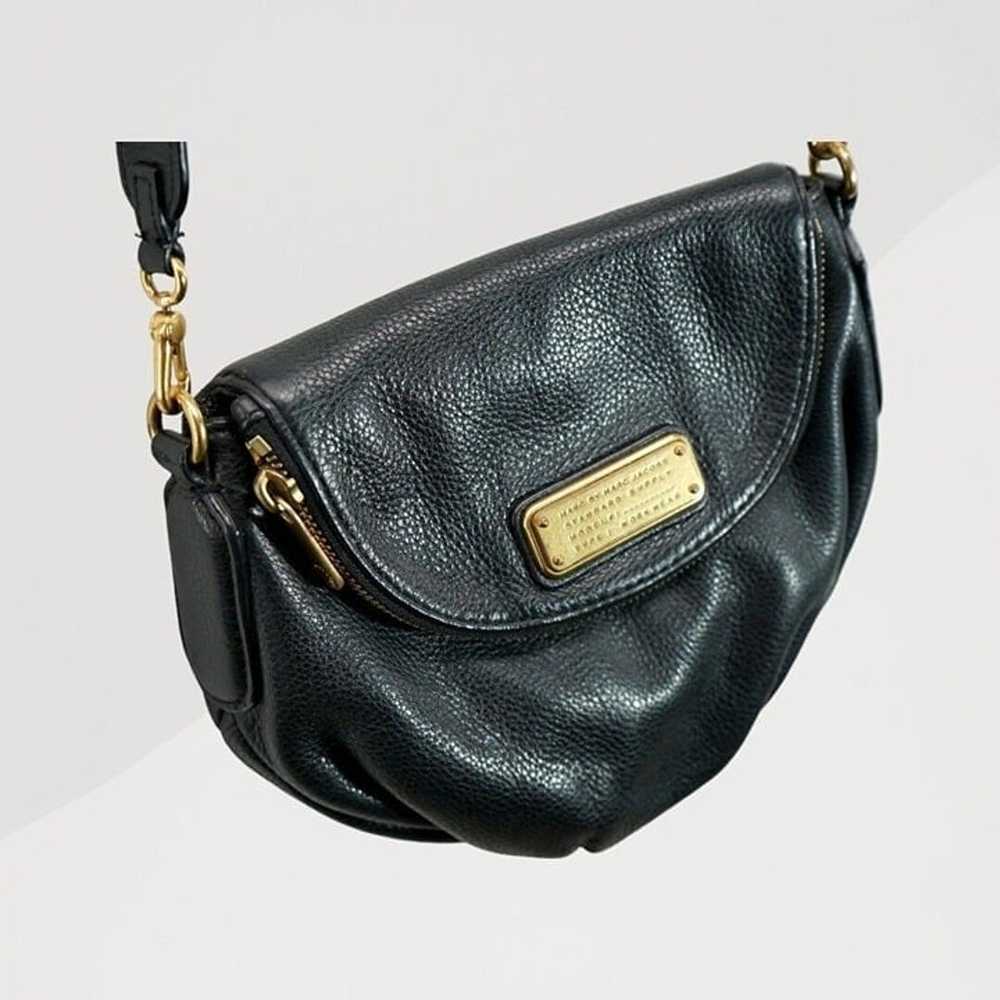 Vtg 90s Marc Jacobs Black Leather Crossbody Purse… - image 3