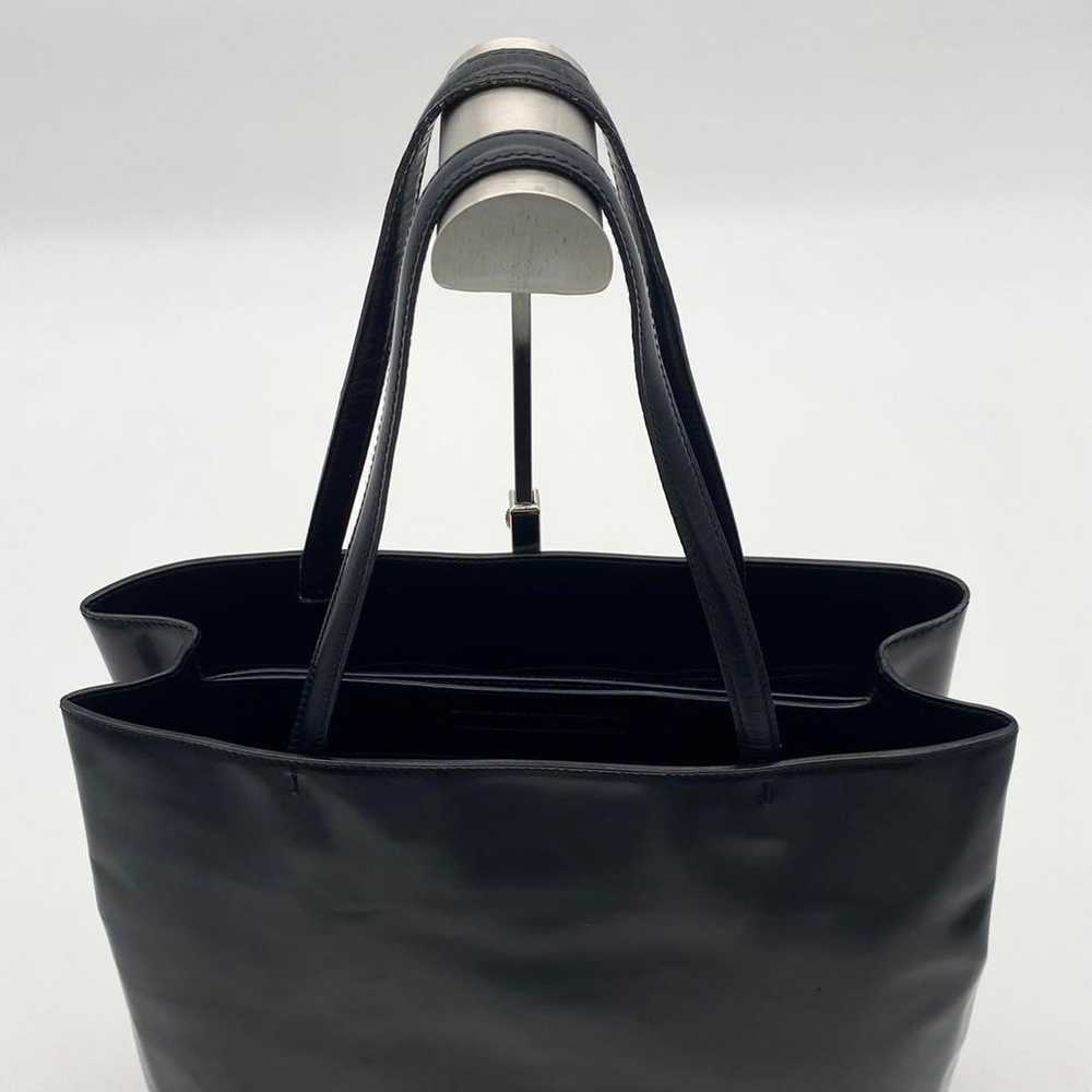 PRADA Tote Bag Triangle Logo Patent Leather Black… - image 8