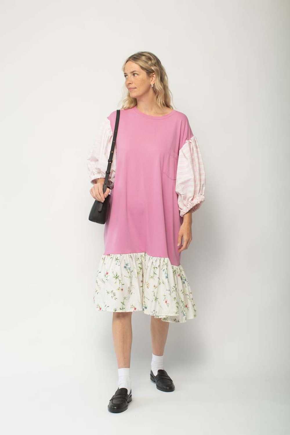 Vintage Re Worked Vintage Tee Dress - Pink/White - image 2