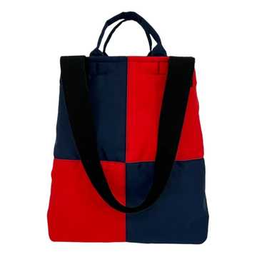 CLARE V. Annie Quilted Puffer Tote in Navy & Red - image 1