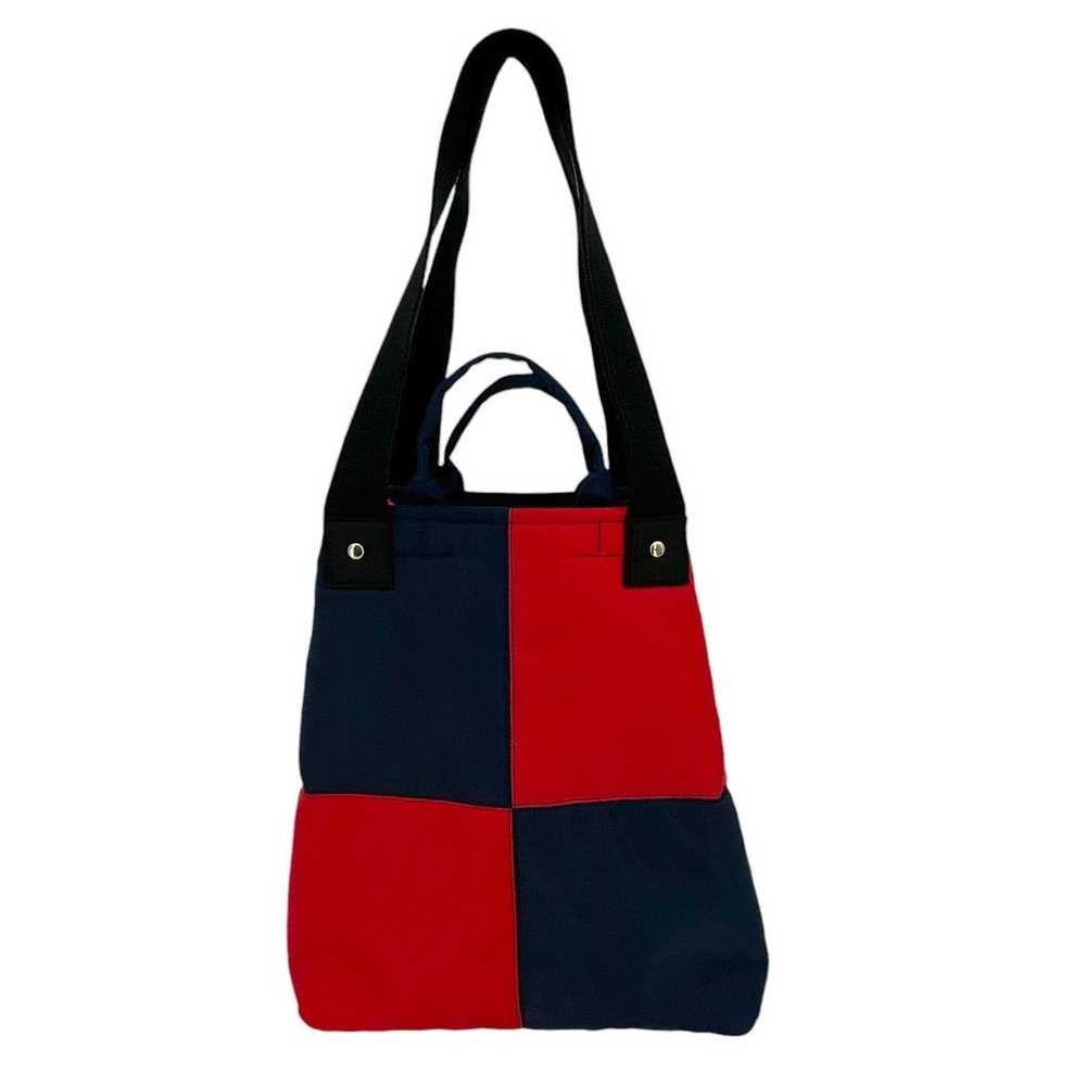 CLARE V. Annie Quilted Puffer Tote in Navy & Red - image 4