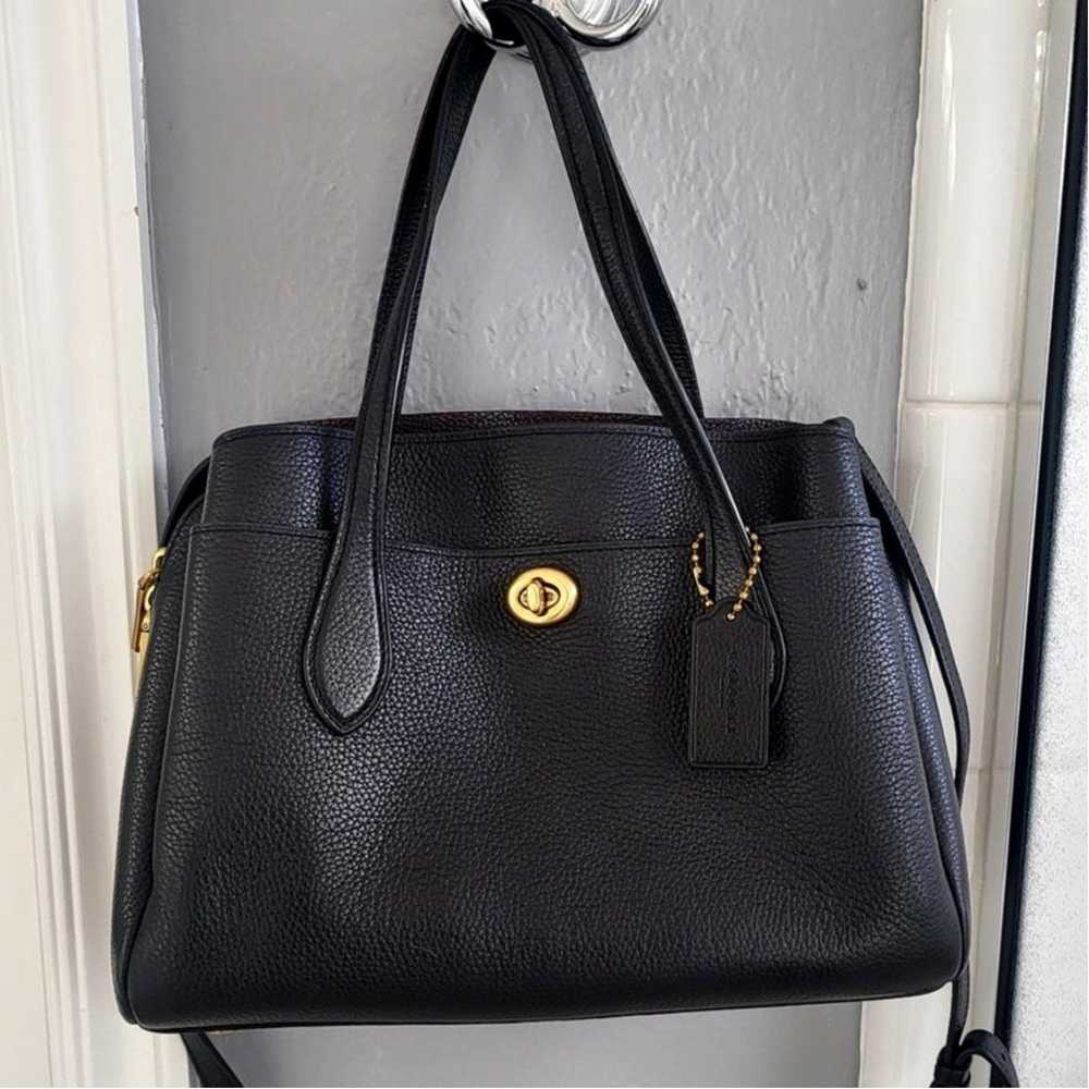 Coach Black Lora Carryall Leather Handbag/Purse - image 1