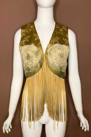 OMBRE FRINGE 70s VEST WITH CROCHET