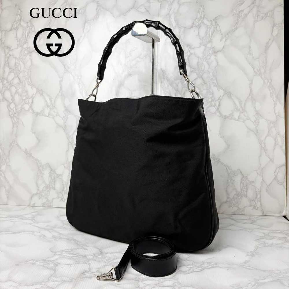 05 GUCCI Bamboo 2WAY Handbag Shoulder Bag - image 1