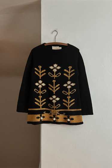 1970's EMBROIDERED WOOL KNIT JUMPER