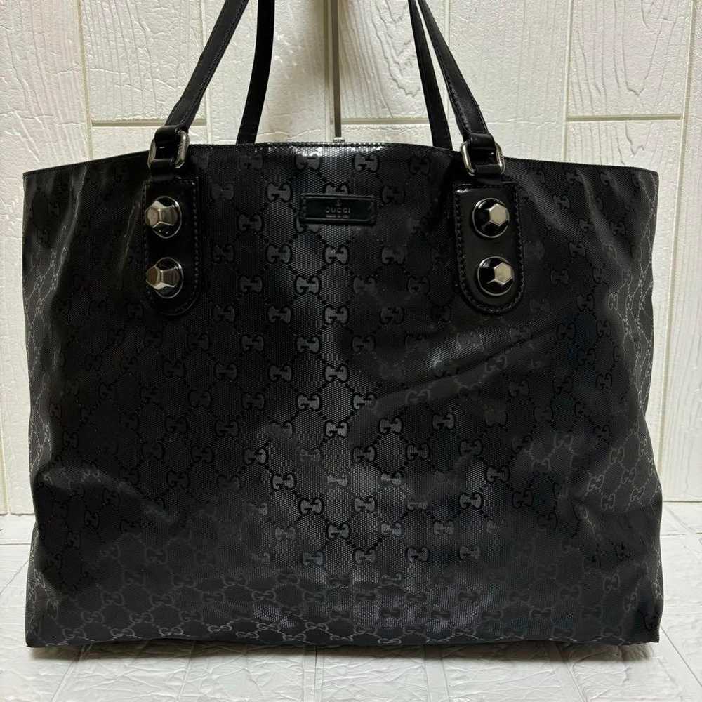 GUCCI GG Pattern Tote Bag, A4 Compatible, Black, … - image 1