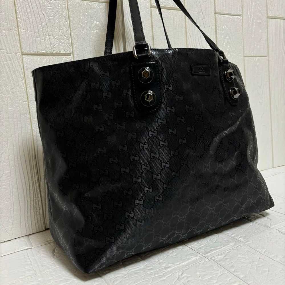 GUCCI GG Pattern Tote Bag, A4 Compatible, Black, … - image 3