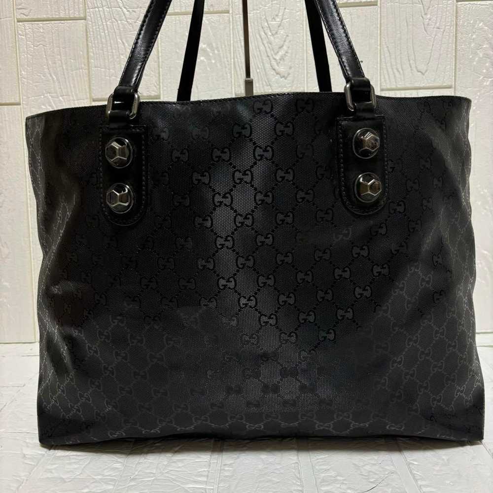 GUCCI GG Pattern Tote Bag, A4 Compatible, Black, … - image 9