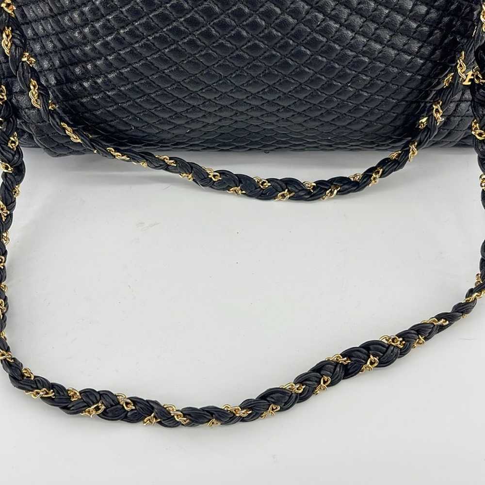 Vintage Bally quilted lambskin leather chain leat… - image 3