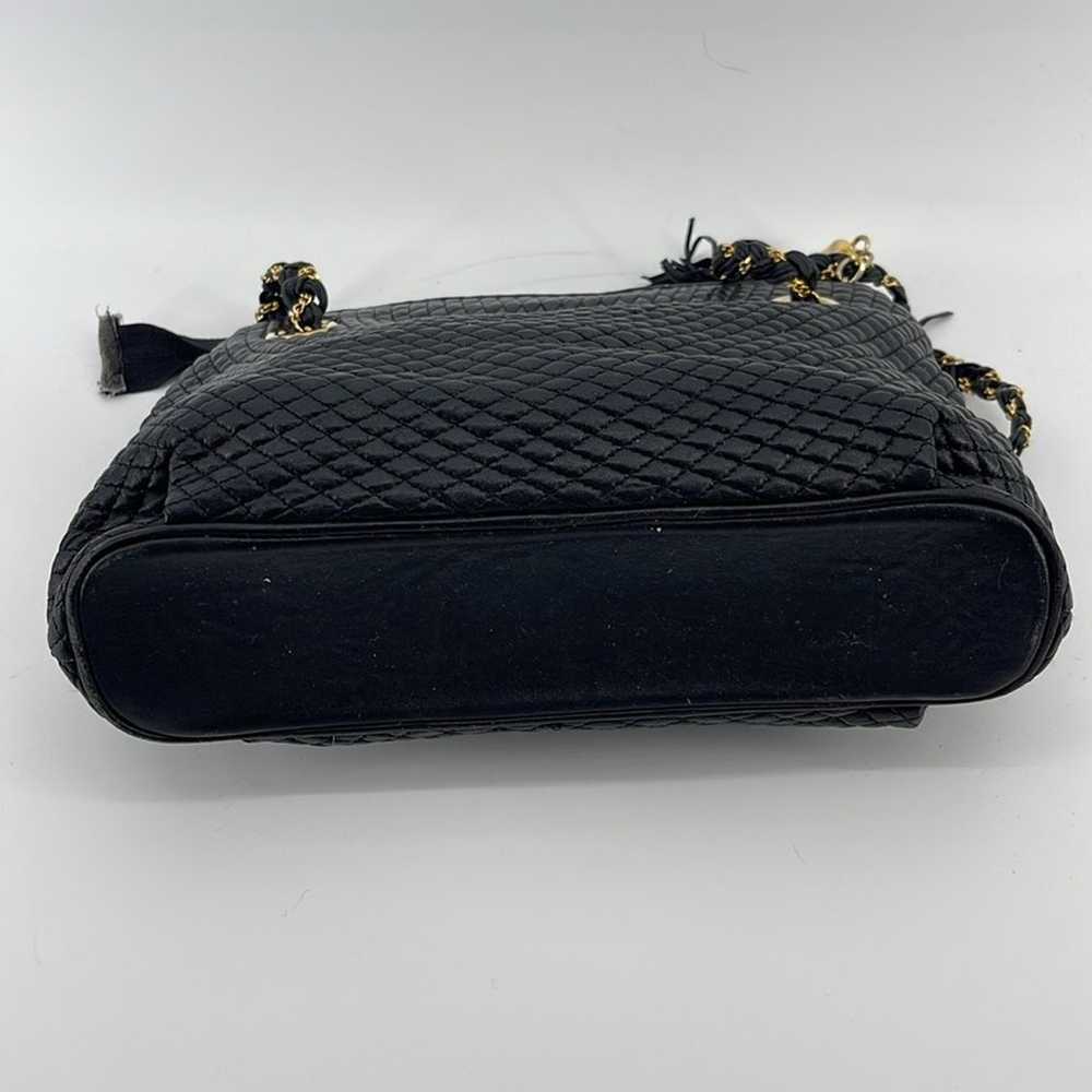 Vintage Bally quilted lambskin leather chain leat… - image 7