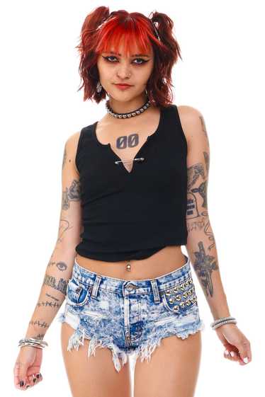 Vintage Y2K Studded Denim Micro Shorts - XS/S