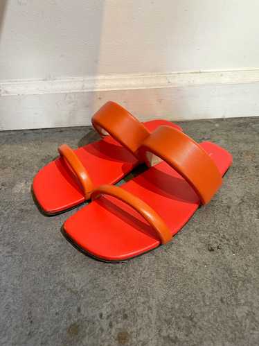 Dries van Noten Orange Leather Strappy Sandals