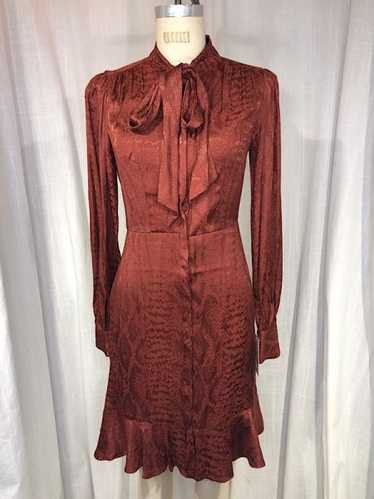 Vintage Inspired 70’s Brown Snake Skin Print Long… - image 1