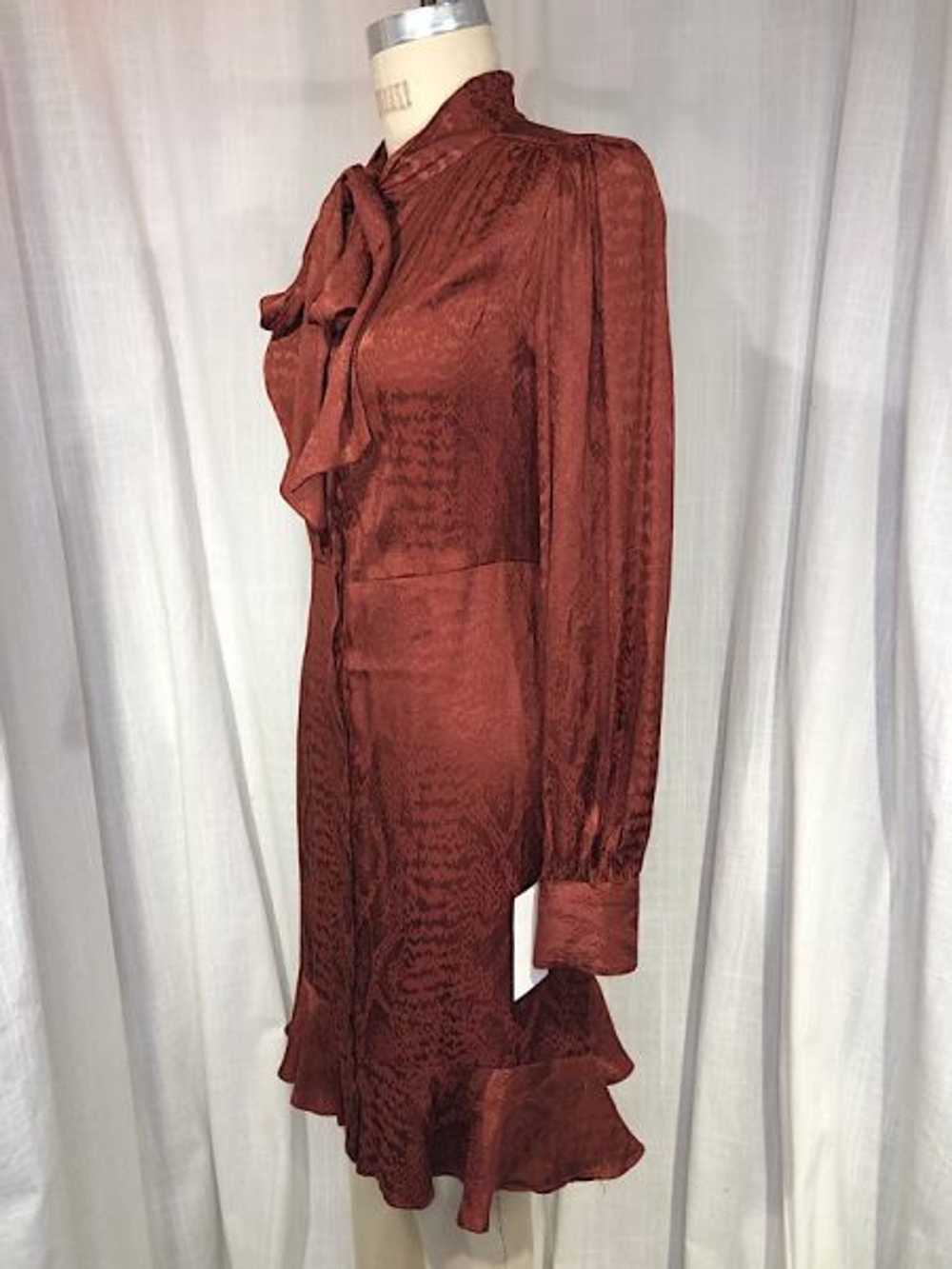 Vintage Inspired 70’s Brown Snake Skin Print Long… - image 2