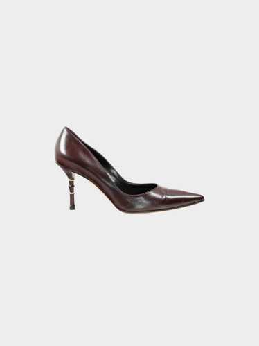 Gucci 2000s Dark Brown Leather Bamboo Heels