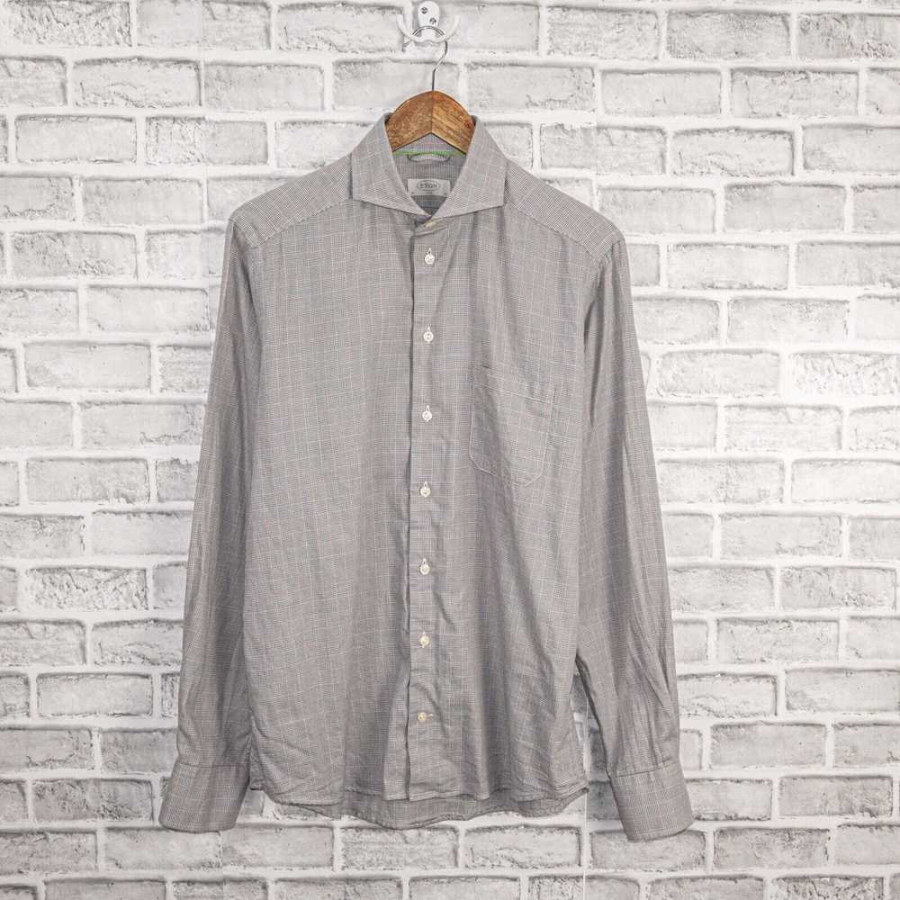 Eton ETON Men's Slim Fit Button up Shirt Gray Hou… - image 1