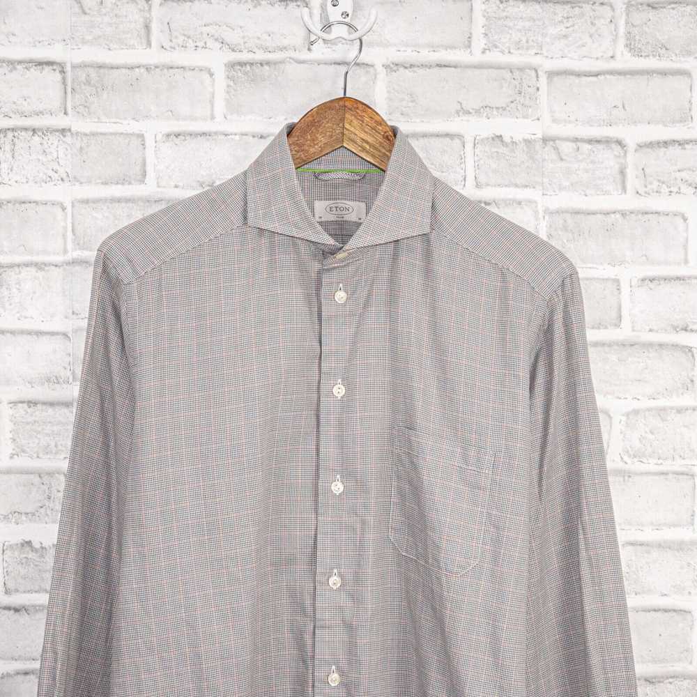 Eton ETON Men's Slim Fit Button up Shirt Gray Hou… - image 4