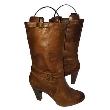 Frye Frye Marissa Burnout Heel Boots Brown Leather