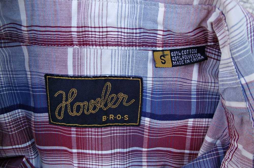 Howler Brothers Mens Western Shirt Blue Red Plaid… - image 8