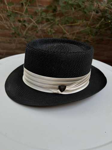 Vintage Sinatra Style Men’s Straw Porkpie Fedora