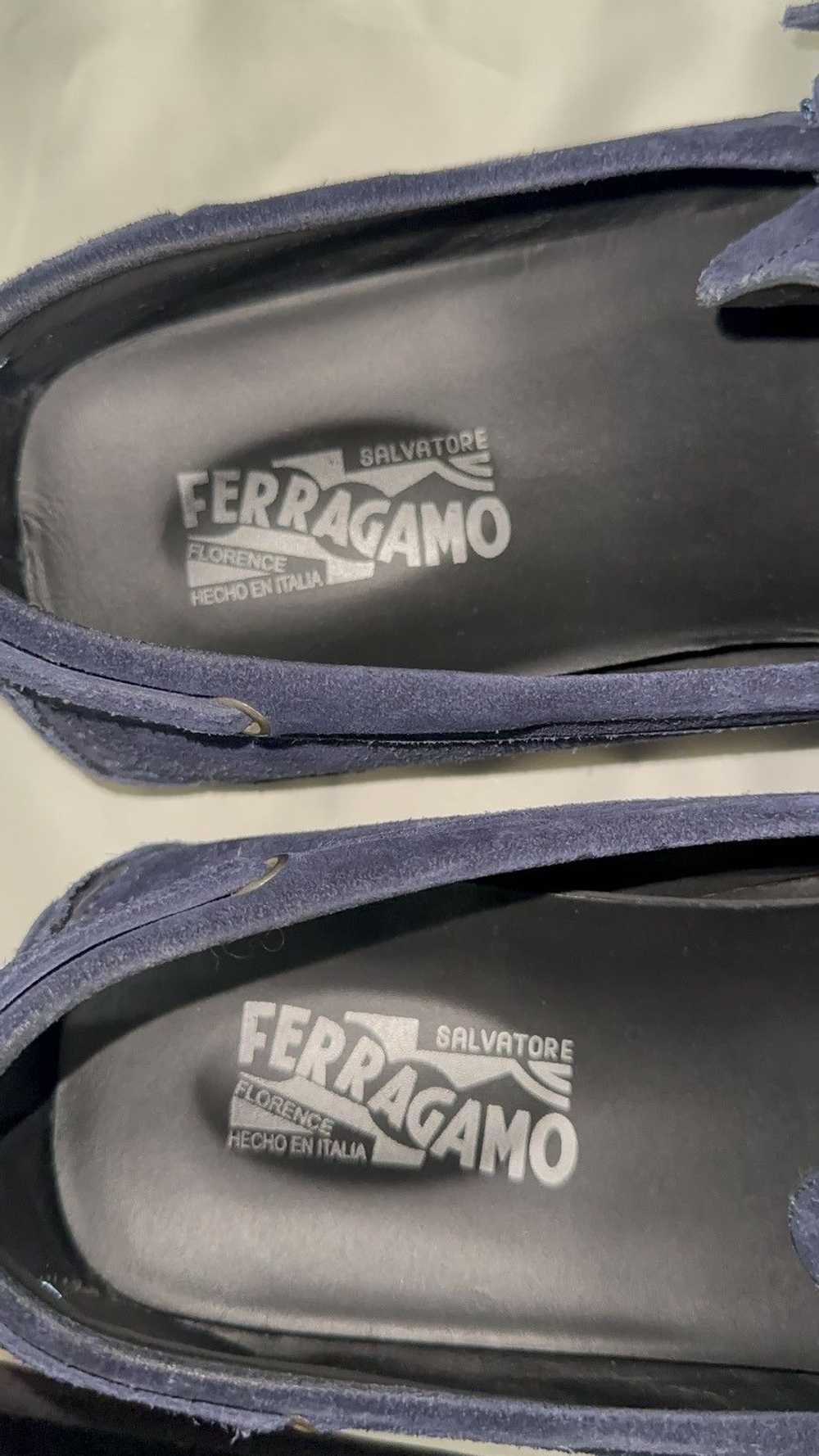 Salvatore Ferragamo Navy Blue Suede Mocasines - image 12