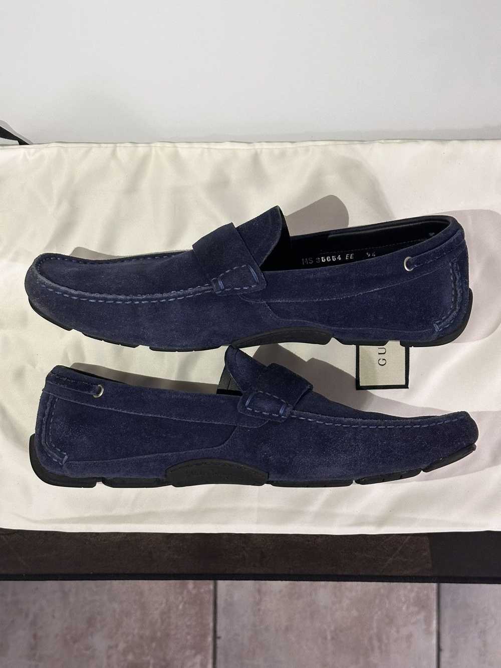 Salvatore Ferragamo Navy Blue Suede Mocasines - image 8