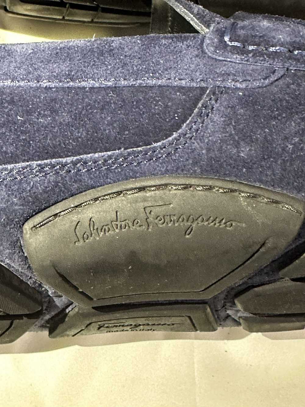 Salvatore Ferragamo Navy Blue Suede Mocasines - image 9