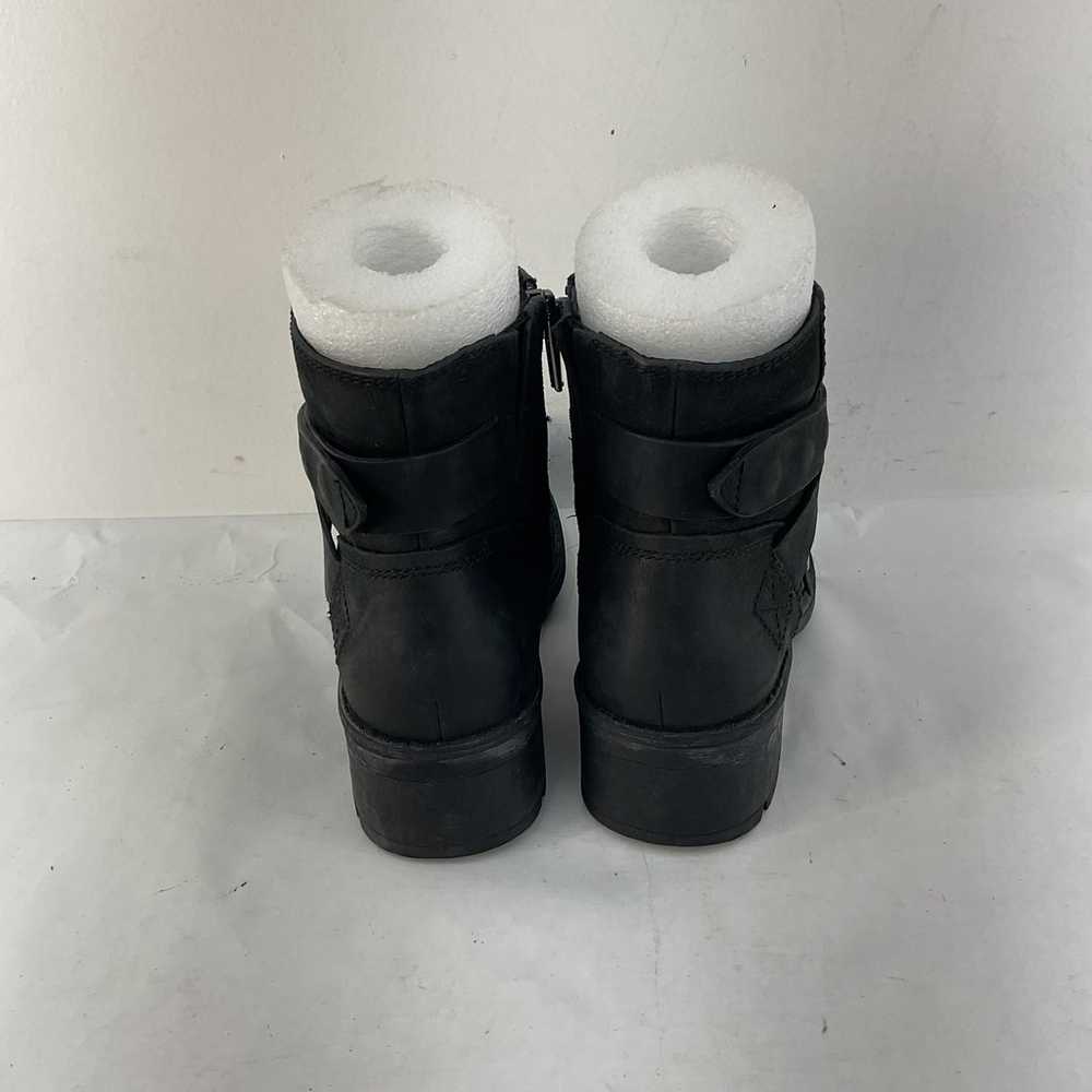 Clarks Black Leather Biker Boots Women's Size 5 P… - image 3