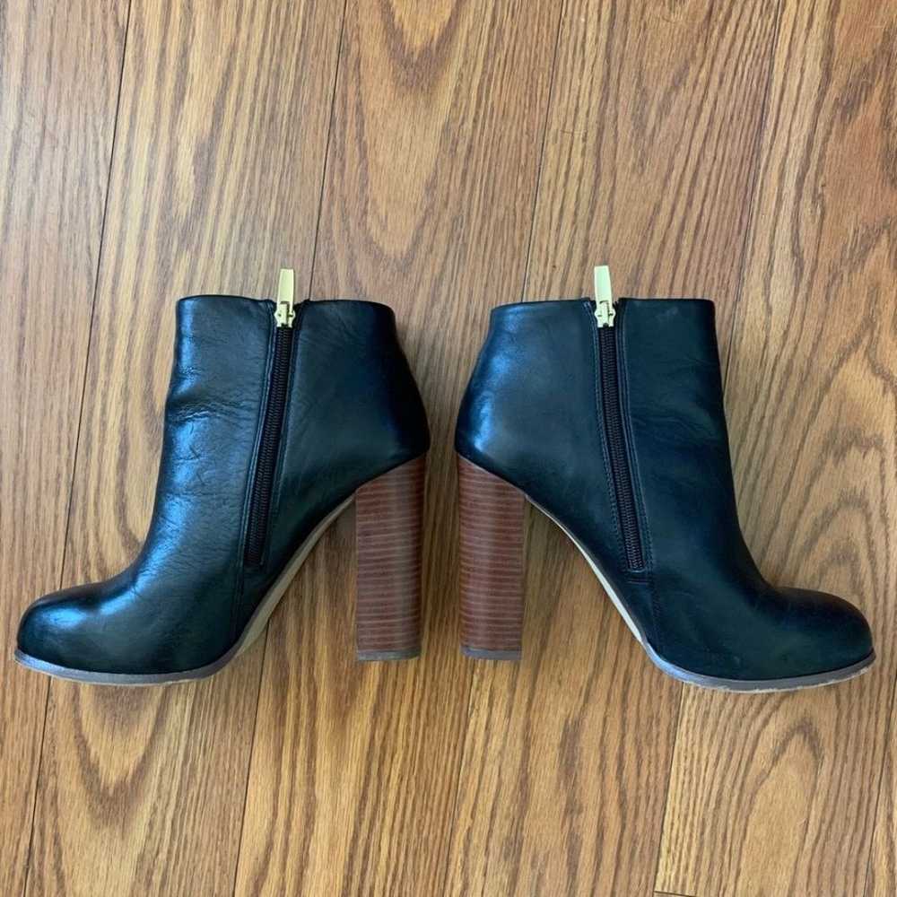 Vince Camuto Black Booties with Wood Heel size 8.5 - image 2