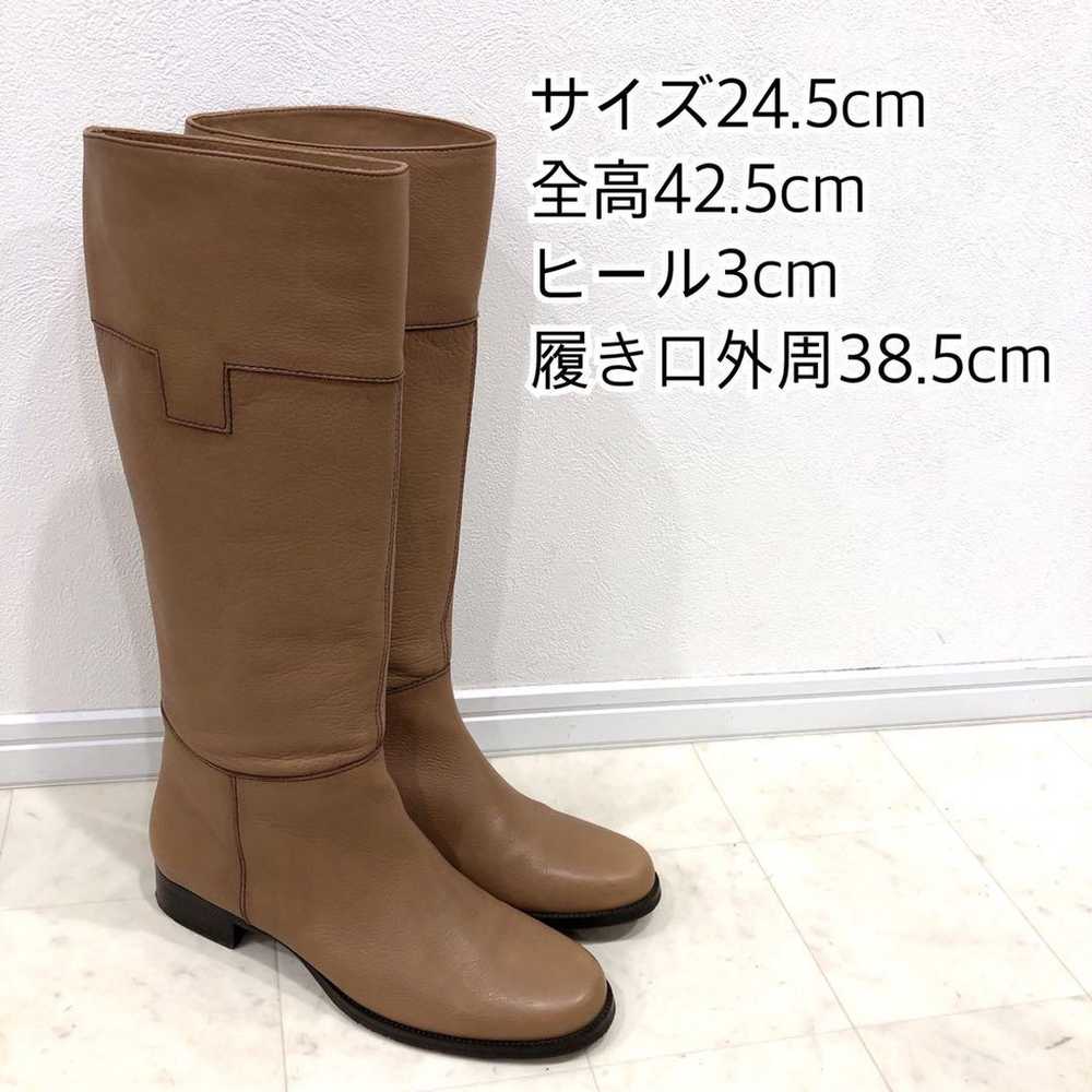 Large size ing ing low heel long boots camel beig… - image 2