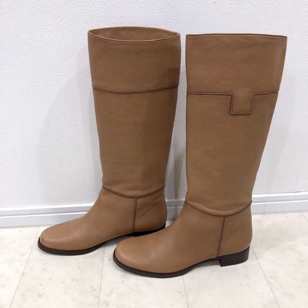 Large size ing ing low heel long boots camel beig… - image 4