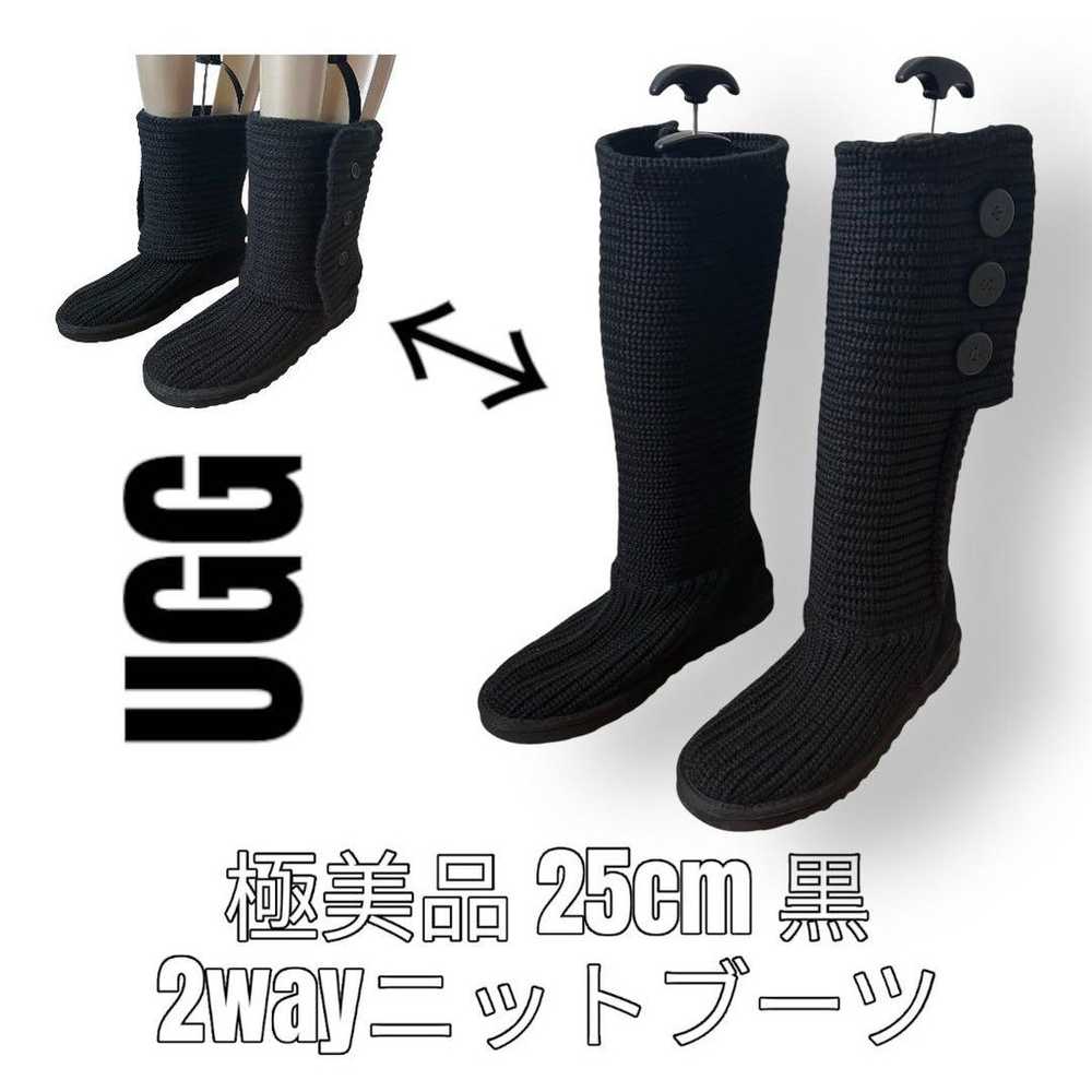 UGG Australia Knit Boots 2-Way Boots Black 25cm B… - image 1