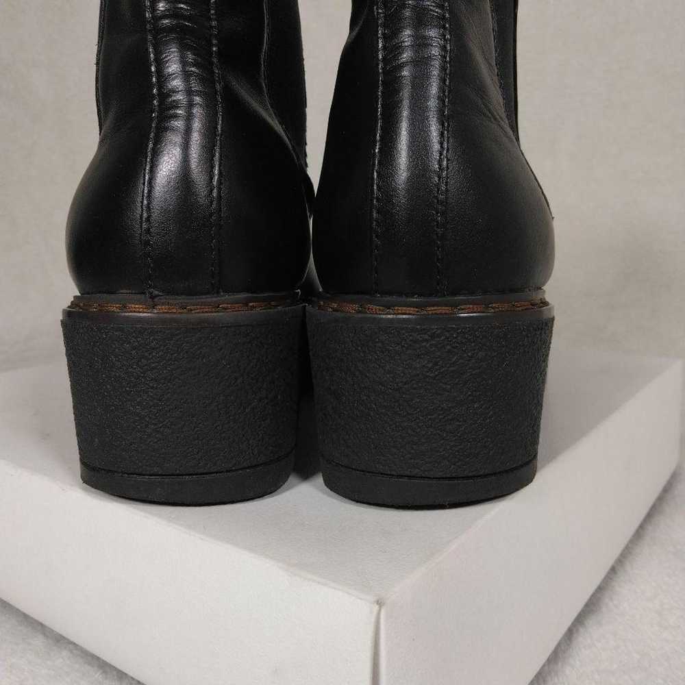 karen Lipps black leather chunky sole Chelsea boo… - image 11