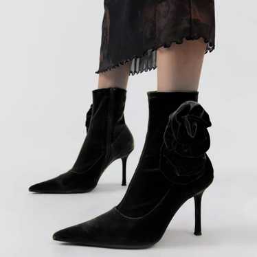 Jeffrey Campbell Florette Crushed Velvet Pointed … - image 1