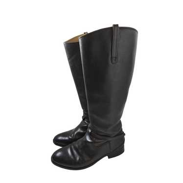 Frye Women Lindsay Plate 3476889 Black Pull On Knee High Riding Boots US good 8 1/2 B