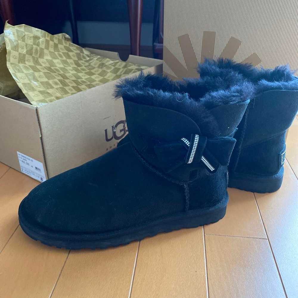 UGG black sheepskin boots with ribbon - image 1