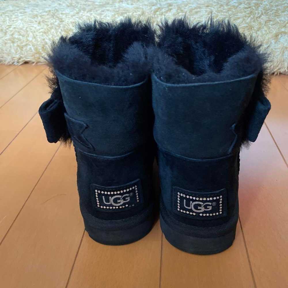 UGG black sheepskin boots with ribbon - image 2