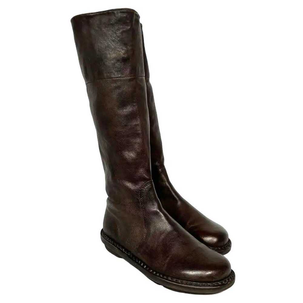 Trippe 36 23 Leather Long Boots Side Zip Dark Bro… - image 4