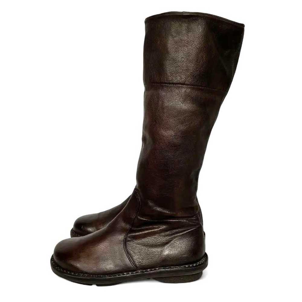 Trippe 36 23 Leather Long Boots Side Zip Dark Bro… - image 5