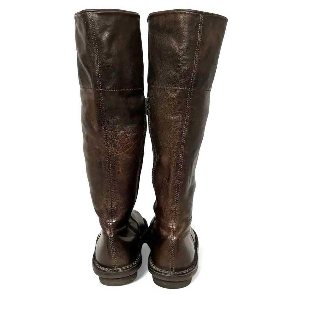 Trippe 36 23 Leather Long Boots Side Zip Dark Bro… - image 6