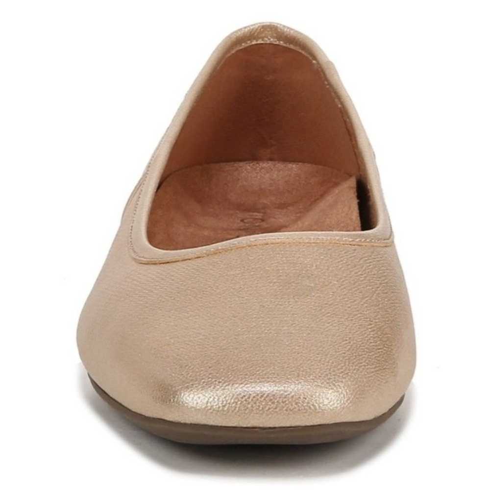 Vionic Gold Leather Orinda Square Toe Ballet Flat - image 2