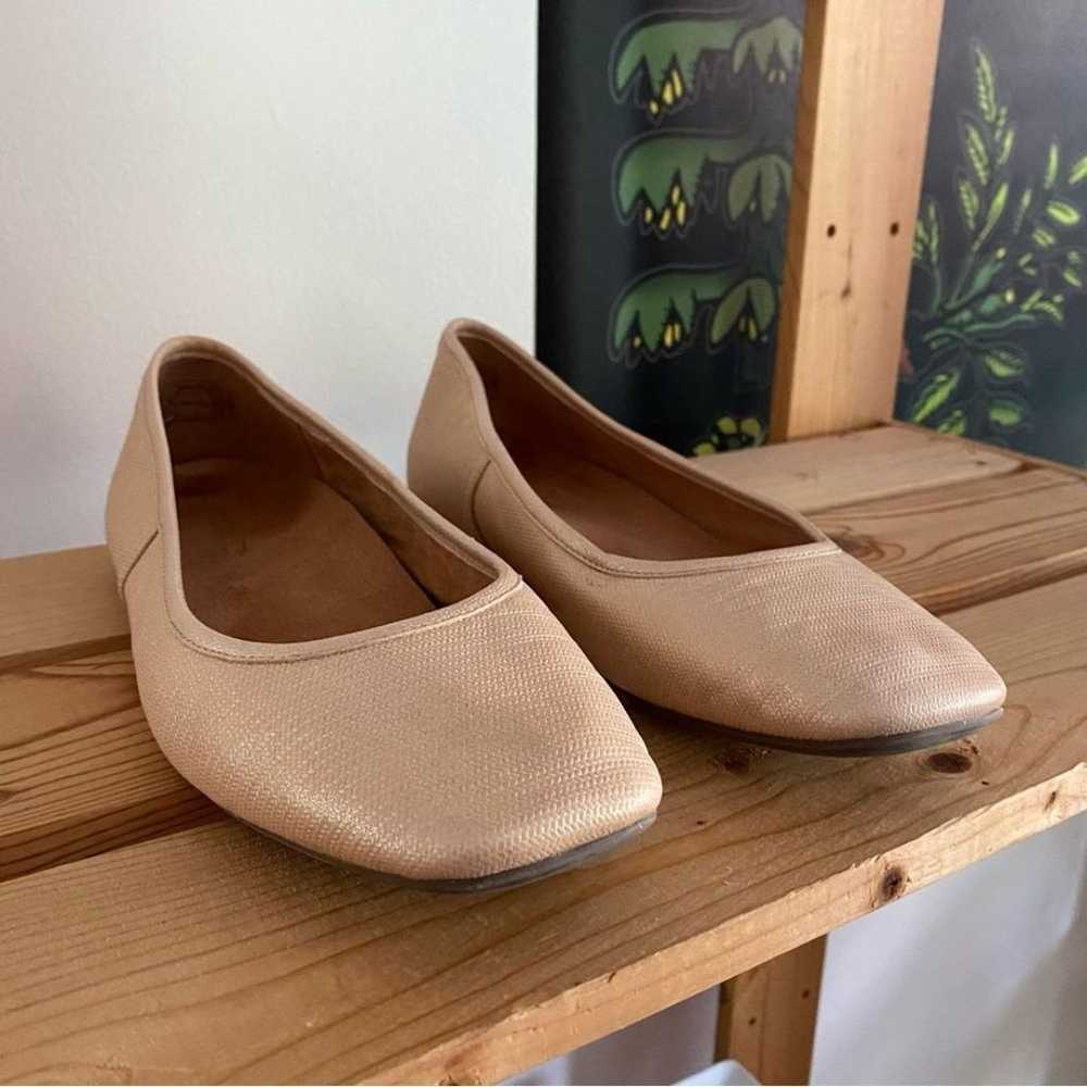 Vionic Gold Leather Orinda Square Toe Ballet Flat - image 4