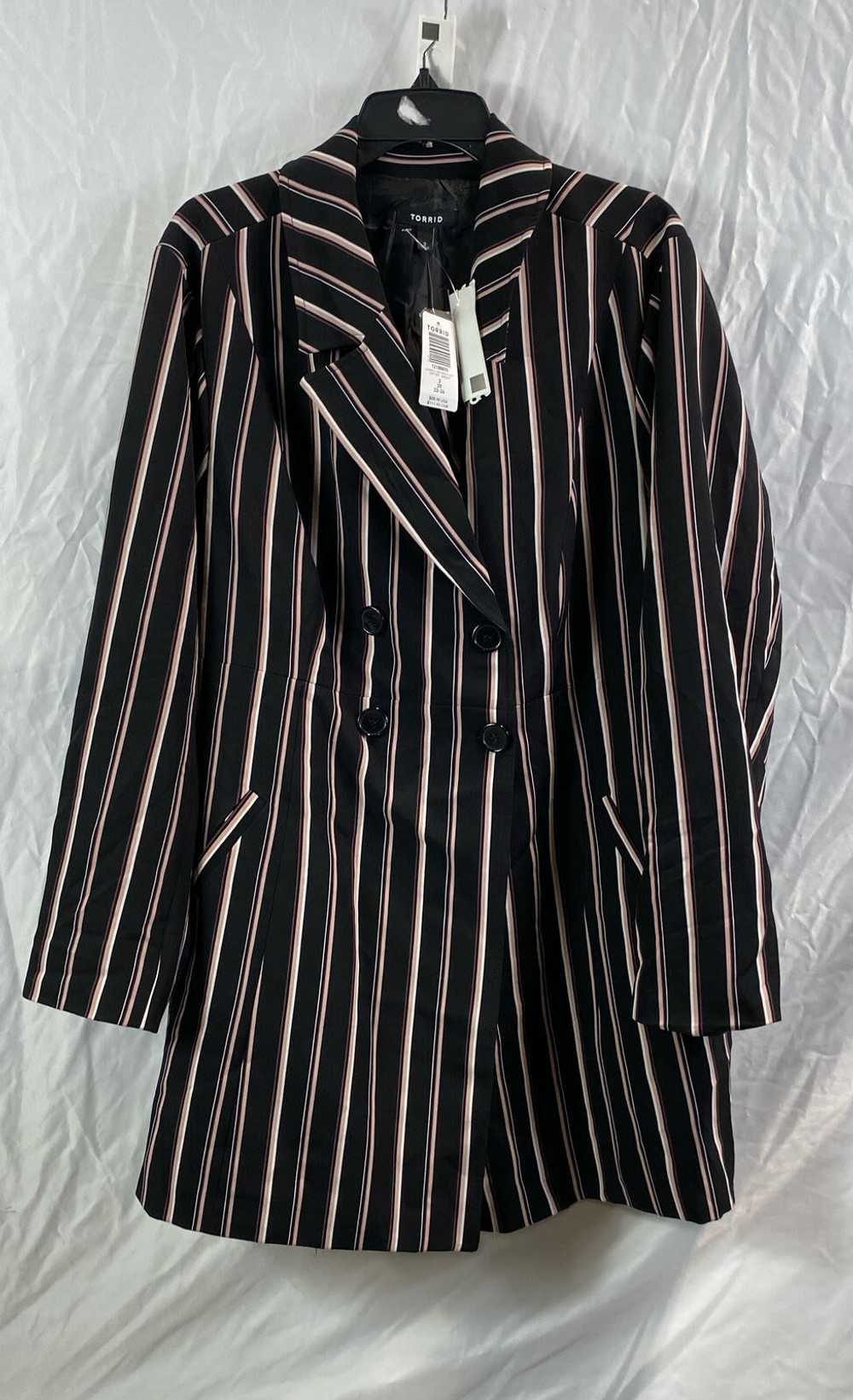 NWT Torrid Womens Black Pink Striped Pockets Doub… - image 1