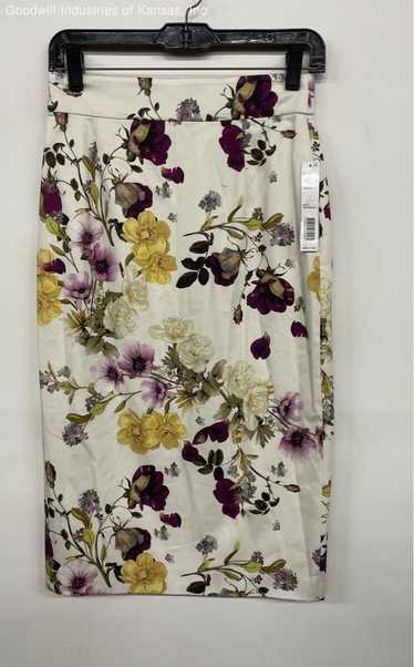 Antonio Melani White/Purple Floral Skirt - Size 2