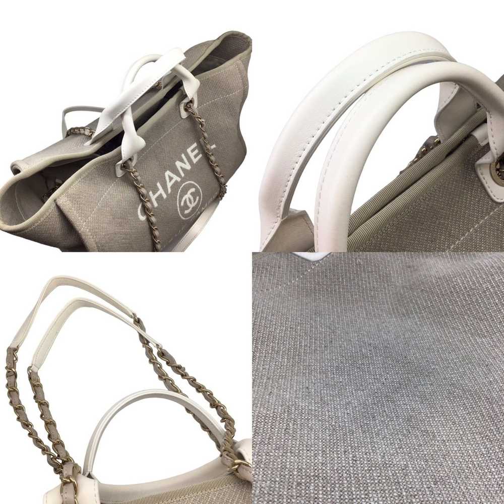 Chanel Deauville Grey Canvas Tote Bag (Pre-Owned) - image 7