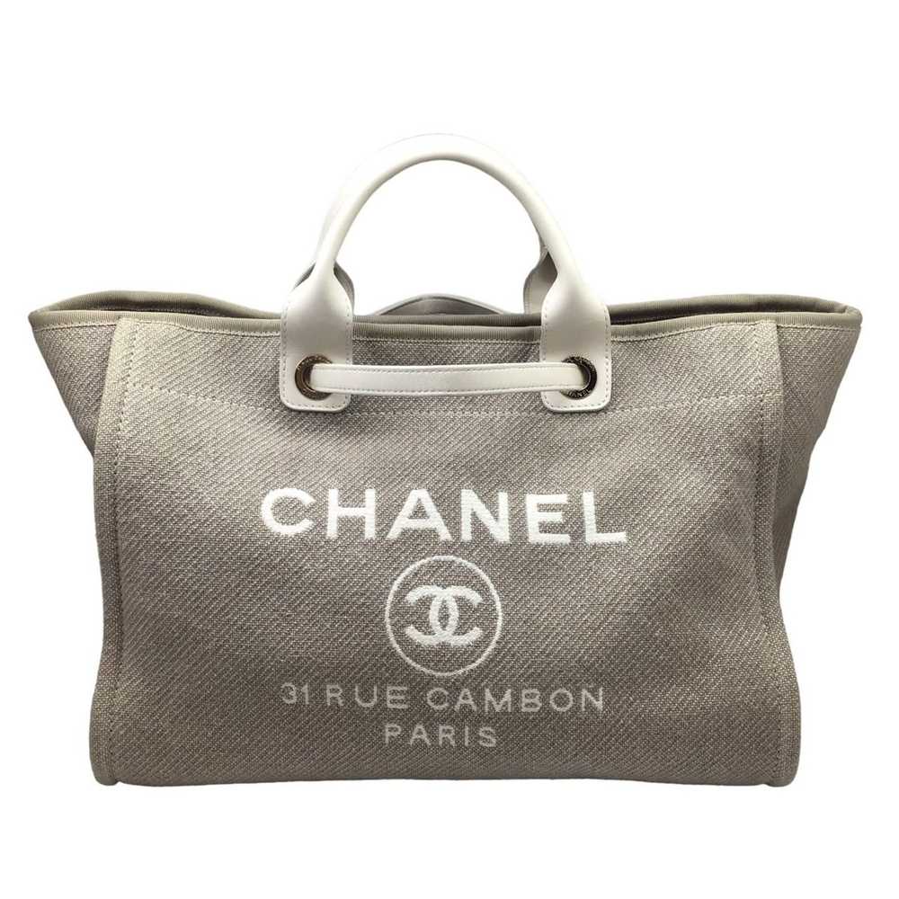 Chanel Deauville Grey Canvas Tote Bag (Pre-Owned) - image 8