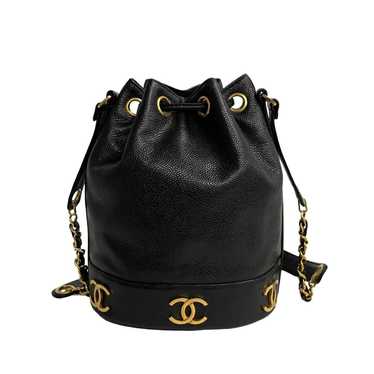 Chanel Triple Coco Black Leather Shoulder Bag (Pre