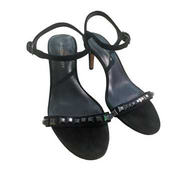 Rebecca Minkoff black suede studded heel sandals … - image 1