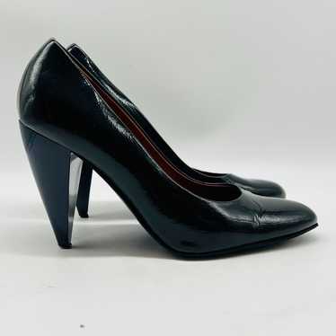 Lanvin Shoes Womens 37 US 5 Black Blue Patent Lea… - image 1